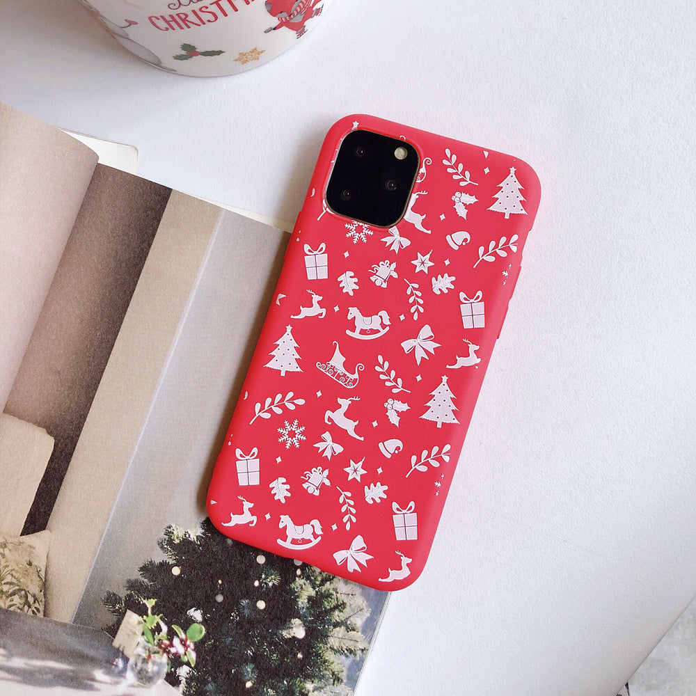 Christmas red cartoon frosted painted phone case Christmas red cartoon frosted painted phone case